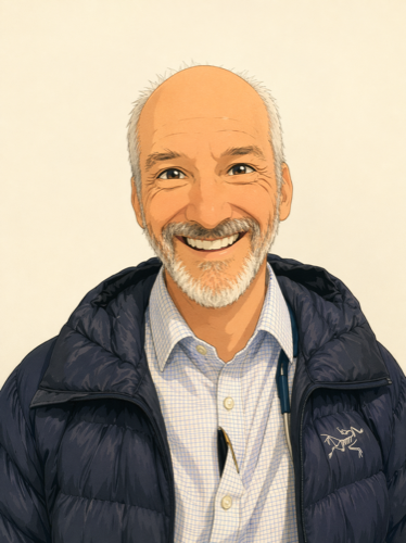 Illustrated portrait of A/Prof Adam Buckmaster