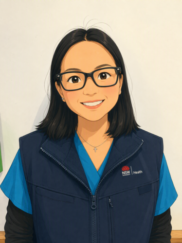 Illustrated portrait of Charlene, D4 pharmacist