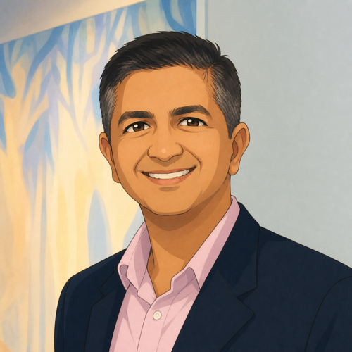 Illustrated portrait of Dr Madhu Gangadhara